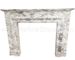Premium Arabescato Wit Marmeren Open Haard Frame, Prachtig Ontwerp Voor Luxe Interieurs - Product Image 4