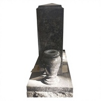 Monuments en granit gris acier, monuments commémoratifs traditionnels pour l'extérieur, pierres tombales pour cimetière