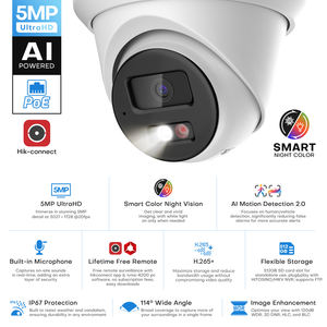 Stok Kanada OEM HITOSINO 5MP hi-connect mendukung lampu sorot hibrid pintar dan Alarm Audio IP Turret kamera POE - Product Image 5