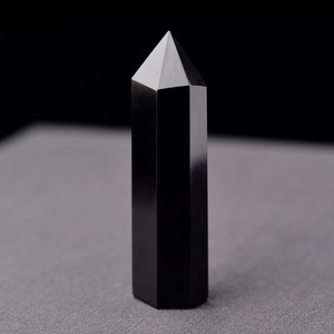 Tour de cristal en <span class=keywords><strong>obsidienne</strong></span> <span class=keywords><strong>noire</strong></span> naturelle 7 chakras, baguette de guérison en pierre précieuse, baguette énergétique pour la méditation Reiki et la <span class=keywords><strong>protection</strong></span> - Product Image 5