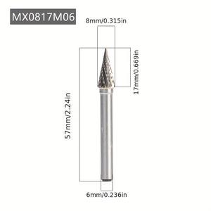 Foret conique Pexcraft en acier au tungstène, alliage dur, queue de 6 mm, pour polissage électrique CNC, maçonnerie, meulage et élargissement de trous - Product Image 3