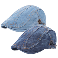 Gorra vaquera lavada informal para hombre y mujer con logotipo personalizado, sombrero de vendedor de periódicos, sombrero de camionero británico transpirable ajustable para Golf Ivy Cabbie