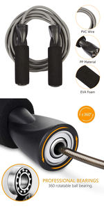 Corde à sauter à manche longue, solide, en Pvc, 6mm, corde à sauter rehaussement avec poignée noire, livraison gratuite - Product Image 3