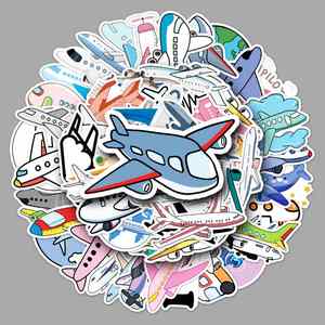 50 Pegatinas Creativas y Personalizadas con Dibujos Animados de Aviones para Decoración de Computadoras Portátiles y Automóviles - Product Image 1