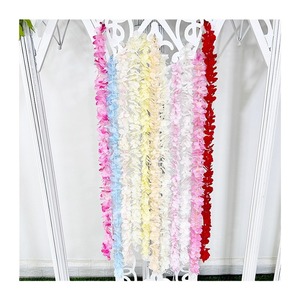 ดอกไฮเดรนเยียประดิษฐ์สีชมพูแบบไหม ยี่ห้อ Queyiyi สำหรับตกแต่งงานแต่งงาน แขวนเพดาน ผนัง ความยาว 2 เมตร - Product Image 5