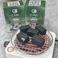 Hete Aanbieding Natuurlijke Kokosnootschelp Shisha Kolenbriketten 25mm Kussen Vorm Shisha Kolen Snel Aantekend Rookloos Langdurig Brandend Barbecue