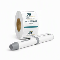 Étiquettes autocollantes imperméables de petite taille, impression de haute qualité, étiquettes pour flacons en PP imperméables, étiquettes pour flacons de peptides de 10 ml, 20 ml, 30 ml