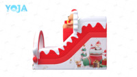 Structure gonflable combinée de qualité commerciale, personnalisée, neuve, pour enfants, pour fêtes de Noël en extérieur, avec toboggan gonflable en PVC