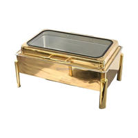 Plat de service rectangulaire en acier inoxydable 9L pour buffet, chauffe-plats de mariage, équipement de restauration et d'hôtellerie