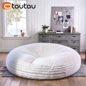 OTAUTAU Housse de pouf géant moderne inclinable <span class=keywords><strong>4</strong></span>/5 pieds en fausse fourrure de lapin, convertible en canapé-lit DD215, sans rembourrage - Product Image 4