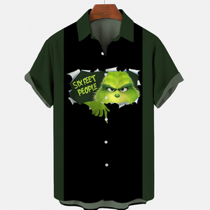 <span class=keywords><strong>Camicie</strong></span> Estive Traspiranti Ecologiche in Poliestere/Cotone, Vendita Calda, Collezione Natalizia Hawaiana Tropicale Stampata, <span class=keywords><strong>Camicie</strong></span> Corte da <span class=keywords><strong>Uomo</strong></span> Carine - Product Image 3
