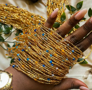 ลูกปัดคาดเอวแอฟริกันแบบใหม่ปี 2026 ผลิตจากฝ้าย นำเข้าจากต่างประเทศ, ขายส่งจากโรงงาน สร้อยประดับร่างกายแบบหินบด, เครื่องประดับรัดเอวจากด้ายฝ้าย - Product Image 4