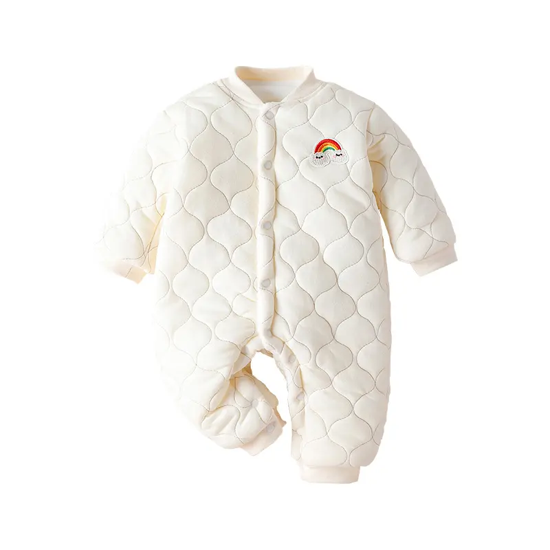 Macacão grosso de inverno e outono para bebês, macacão casual de bebê boutique, roupas de bebê de 0 a 12 meses