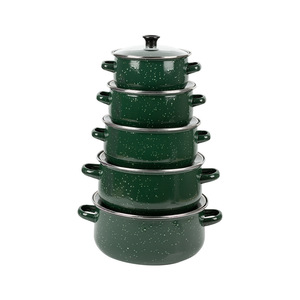 5 Pieces Non-Stick Double Ears Enameled Soup <strong>Pot</strong> <strong>Set</strong> 2025 New Style Household Kitchen Saucepan <strong>Set</strong> with Thickened Glass Lid - Product Image 5