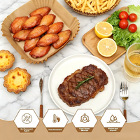 Papiers de cuisson épais en pâte vierge pour friteuse à air - Résistants à la chaleur, jetables, résistants à la déchirure, ajustement universel, qualité alimentaire, pour une cuisson saine
