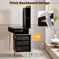 En gros Coiffeuse moderne en bois durable de 47,24 po avec miroir éclairé HD de 29,53 po et 5 tiroirs pour rangement de maquillage
