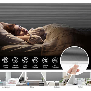 تصميم حديث لاسلكي دفع سحب ماء ظلال خلوية ظل فينيتيان لغرف النوم أو نوافذ المكتب - Product Image 5