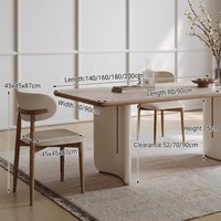 Table à manger de luxe en pierre frittée de style français, ensemble table et chaises en bois massif moderne et minimaliste pour la maison et les petits espaces
