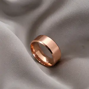 Moda de moda 6 colores 316L anillo de acero inoxidable 8mm de ancho espacios en blanco Popular anillo de joyería barato tamaño completo para hombres