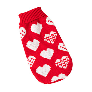 Fabrika çıkışlı yeni yün karışımlı, kalp, kemik ve köpek desenli evcil hayvan yeleği, kedi ve köpekler için sonbahar kış sıcak giyim. - Product Image 5