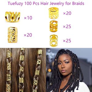 Gold Hair Jewelry <b>Braid</b> Tuefuzy Pcs Hair Dreadlock <b>Accessory</b> Metal Gold <b>Braids</b> Rings Cuffs Clips For Dreadlock <b>Accessory</b> Jewelry - Product Image 2