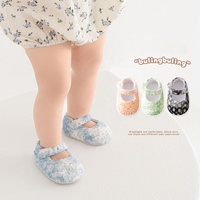 Chaussons-chaussettes pour bébé et tout-petit, style princesse, élégants, à semelle souple, respirants, tissés, à motif dessin animé