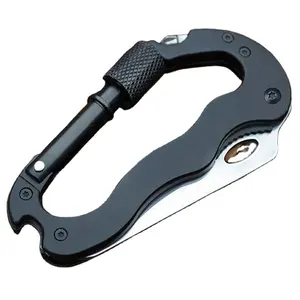 5 1 다기능 휴대용 Carabiner 버클 잠금 전술 칼 야외 스포츠 캠핑 등산 생존 손 도구