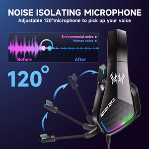 Casque de jeu filaire G5000, circum-auriculaire, avec micro à réduction de bruit, son stéréo, basses puissantes, son surround, éclairage LED RGB pour PS5, PS4, Xbox, <span class=keywords><strong>PC</strong></span> - Product Image 3