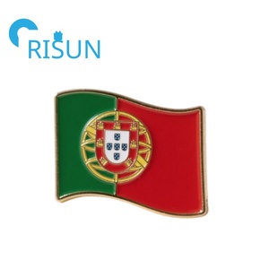 Usine Portugal Lisbonne Voyage Souvenir Pin Badge Aimant Métal Personnalisé Portugais Carte Drapeau Chapeau Cap Émail Épinglette Badge Emblème - Product Image 2