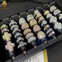 Offre Spéciale – Bague Moissanite en Argent Sterling 925, Test Diamant Approuvé, Style Hip-Hop, Moissanite VVS Iced Out pour Homme avec Certificat GRA – En Stock