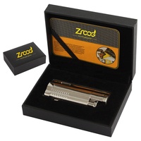 Briquet torche électronique coupe-vent au gaz butane à flamme bleue en métal, design minimaliste, pour cadeaux de Noël et coupe-cigares