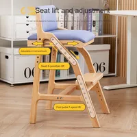 Chaise d'étudiant en bois massif à hauteur réglable pour les enfants pour les repas en famille et l'apprentissage