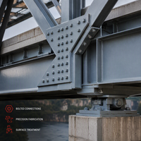 Pont autoroutier en structure métallique préfabriquée, cadre en acier pour viaduc routier, projet de construction d'ingénierie