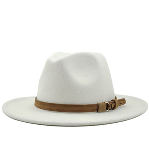 Cross-border Belt Mens British Style Jazz Wide-brimmed <strong>Ms</strong>. Fedora Autumn and Winter Gift - Product Image 3