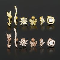 Anting-anting titanium steel grosir ZUOLA, perhiasan tindik helix, anting hidung labret, anting bunga, anting tragus, anting tulang rawan, anting bintang.