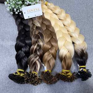 Extensiones de cabello de punta plana vietnamita alineadas con cutícula de alta calidad, color personalizado ondulado Natural - Product Image 1