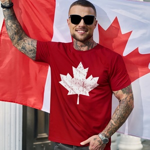 Camiseta Gráfica 3D con la Bandera de Canadá para Hombre, 100% Algodón, Tejido de Punto, Secado Rápido, Manga Corta, Estilo Urbano, Logotipo Personalizado, Venta al Por Mayor - Product Image 4