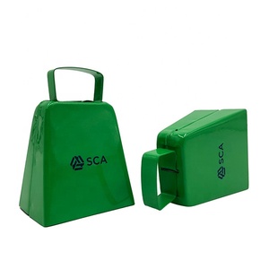 Campanas de vaca deportivas de <span class=keywords><strong>3</strong></span> pulgadas, Mini campanas de vaca de Metal impresas en color verde con Logo personalizado, venta al por mayor - Product Image 3