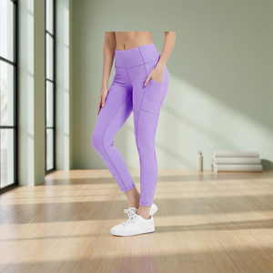 Leggings de yoga taille haute pour femme, ultra doux, effet ventre plat, extensibles dans quatre directions, sans coutures, en Spandex/Polyester, pour l'entraînement - Product Image 3