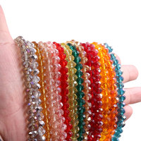 Perles en verre facetté AB 8*6mm Rondelle Brillantes Plaqué Transparent Perles en vrac pour la fabrication de bracelets En stock à vendre
