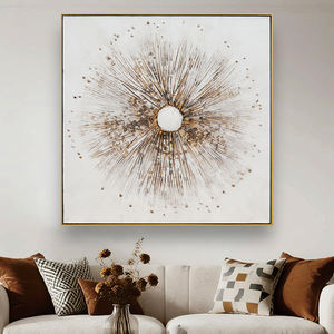 Yüksek kalite özelleştirilmiş soyut ahşap çerçeveli yağlıboya tuval üzerine el yapımı Modern duvar sanatı antika altın <span class=keywords><strong>Sunburst</strong></span> - Product Image 2