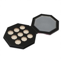 Palette de fards à paupières magnétique rectangulaire vide haut de gamme à 9 compartiments avec logo personnalisé, marque privée, en carton avec pelliculage mat pour emballage de maquillage