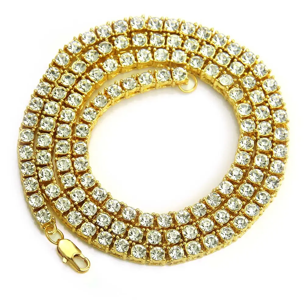 Ожерелье мужское в стиле хип-хоп, мини цепочка из кубинской цепи с бриллиантами в один ряд 14 к, с застежкой-льдом, кубинский чокер King на заказ