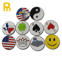 Marqueur de balle de golf magnétique personnalisé OEM ODM en métal avec clip pour chapeau et logo rotatif