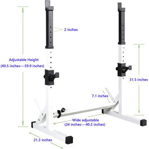Support de Squat Réglable Robuste pour Haltères et Bench Press – Idéal pour la Musculation à Domicile et l'Entraînement de Force – Équipement de Fitness - Product Image 4