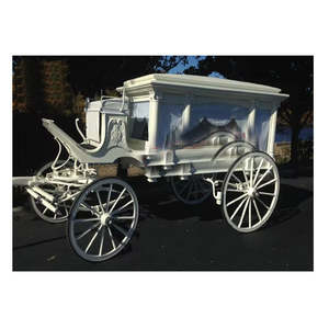 Carruajes Funerarios Blancos Profesionales - Carruajes Funerarios Tradicionales de Lujo Personalizados en Madera y Metal para Funerales - Product Image 1