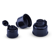 Bouchon à vis noir en plastique à ouverture rapide 20/410 24/410 28/410, fermeture côtelée anti-déversement pour bouteilles de shampoing et de gel douche à usage cosmétique