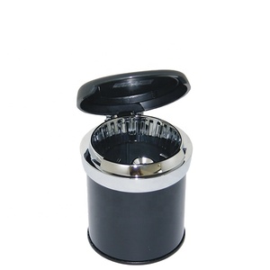 CARFU Universal Fit Silver/Black ABS Portable Custom Smokeless <strong>Ashtray</strong> for <strong>Car</strong> Armrest Box CE Certified AC-813 - Product Image 1