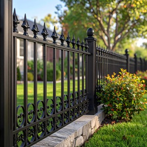 Barandilla Decorativa de Hierro Forjado con Diseño de Piquetes para Porches Delanteros de Edificios de Apartamentos y <span class=keywords><strong>Escaleras</strong></span> de Entrada - Product Image 1
