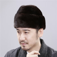 Sombrero Ruso de Piel de Visón para Hombre, Estilo Ushanka, Cálido para Invierno, Listo para Enviar